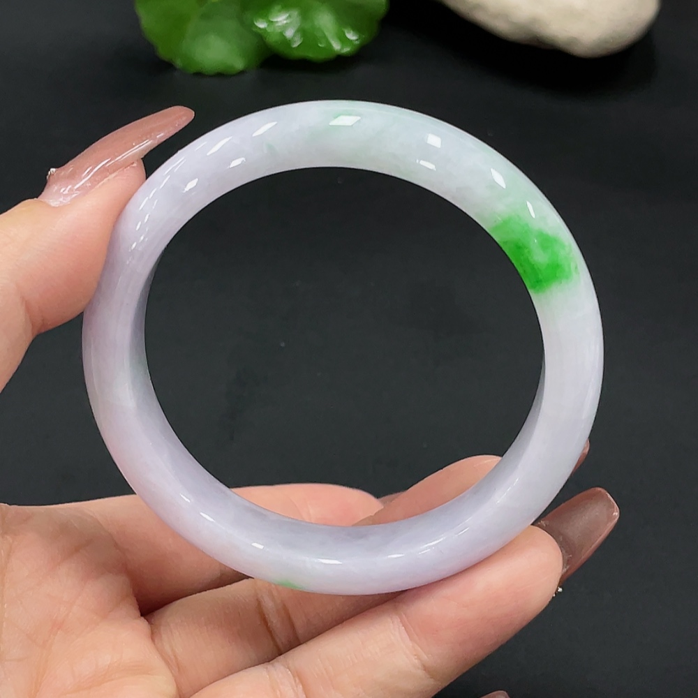 F27149861 Jadeite Round Bangle Total Weight approx. 52.6g Size 56.6