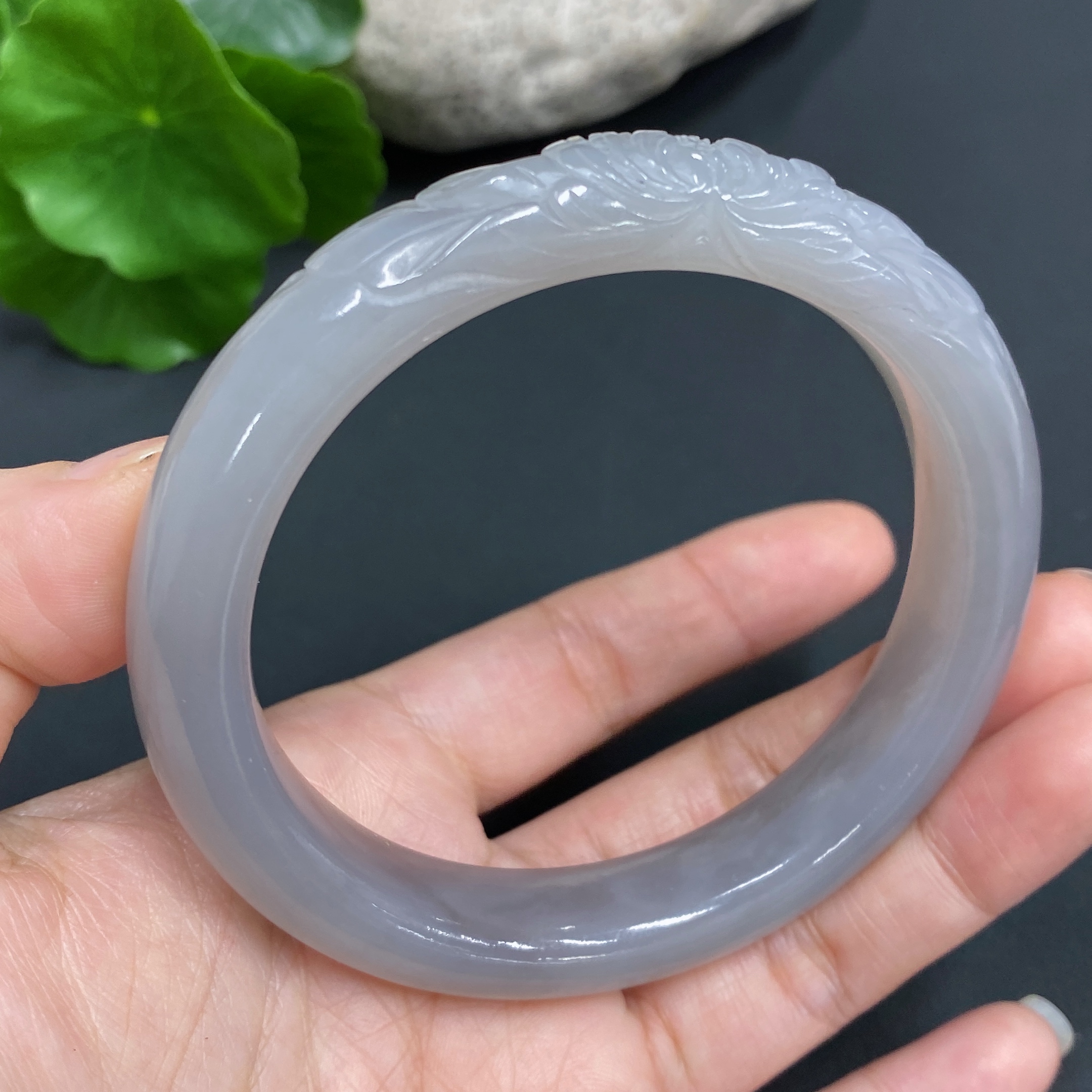 H13477976 Hetian Jade Carved Bracelet  Size 56.8  Total Weight Approx. 51.4g