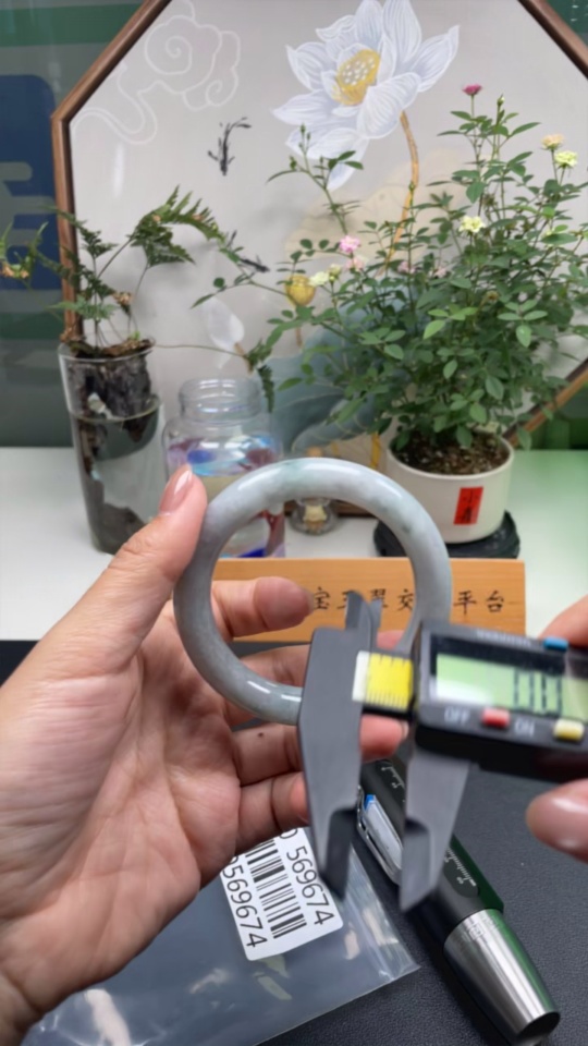 F30569674 Jadeite Round Bangle Bracelet, Inner Diameter 57.2, Total Weight Approx. 65.5g