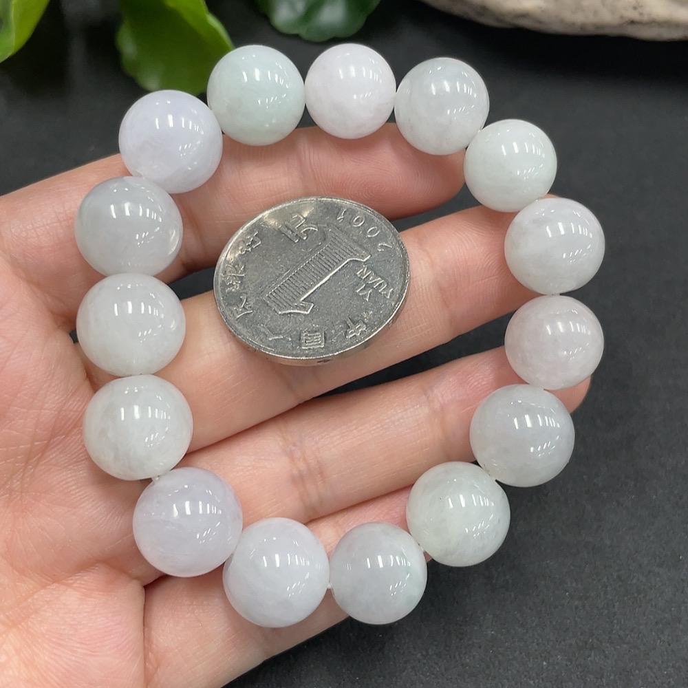 F14525334 Jadeite Beaded Necklace Approx. 12.8mm Total Weight 51.900g