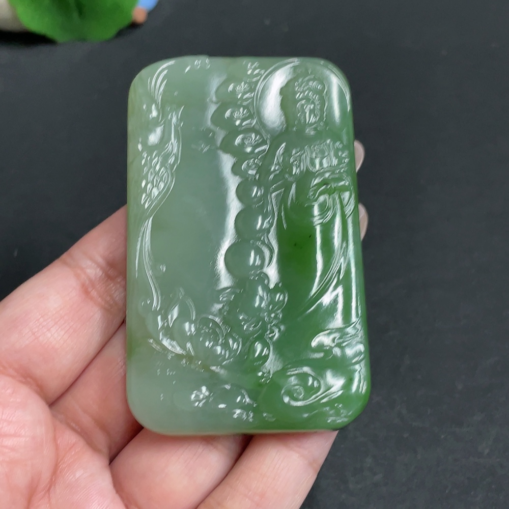 H28309881 Hetian Jade Pendant Guanyin Total Weight Approx. 89.3g