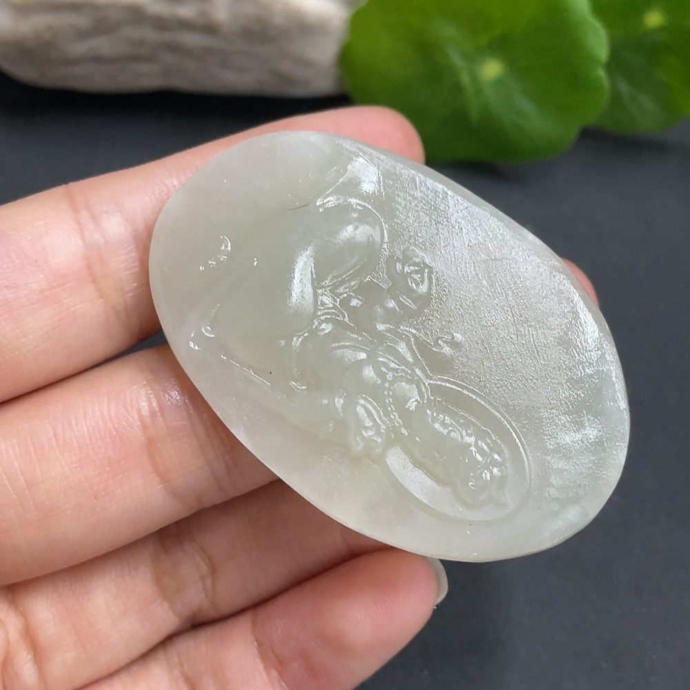 H15639958 Hetian Jade Guanyin Pendant, Total Weight Approx. 25.76g