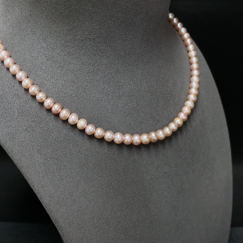 C34007299 Pearl Bead Necklace Non-Gold Total Weight Approx. 22.99g Size 5.5-6.1mm