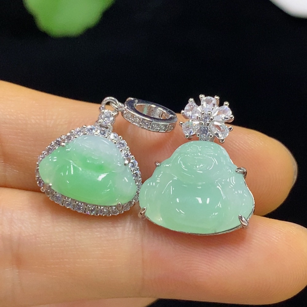 F35095143 Jadeite Buddha Inlaid Pendant Non-Gold