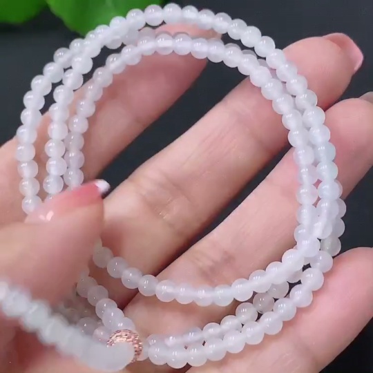 F27052029 Jadeite Bead Necklace Approx. 3.6mm Total Weight Approx. 13.47g