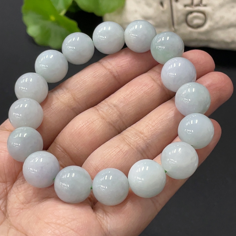 F34999753 Jadeite Bead Bracelet Approx. 12.3mm Total Weight Approx. 50.5g