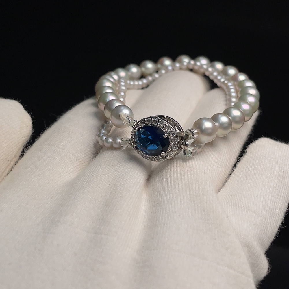 C30469869 Seawater Pearl Bracelet, Color Origin Undetermined, With Pearls, Stones Likely Non-Natural, Non-Gold, Total Weight Approx. 14.67g, Size 2.9-6.3mm