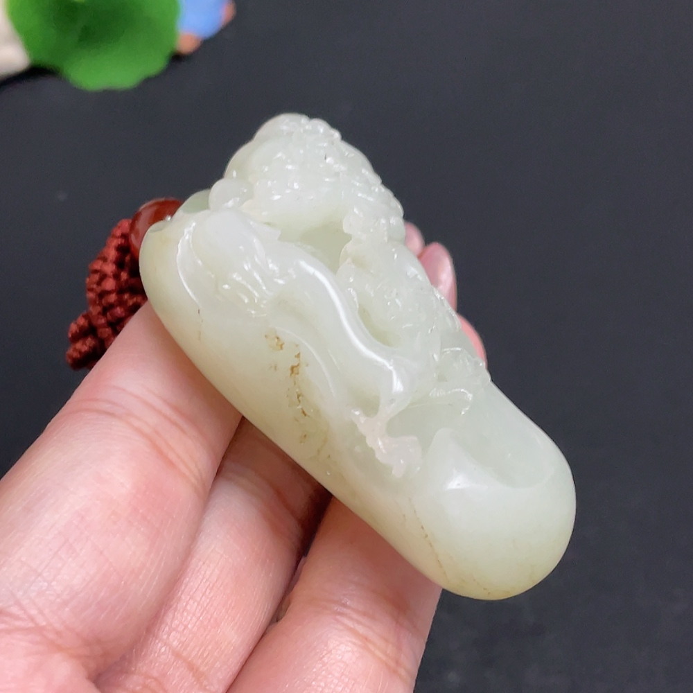 H27062330 Hetian Jade Pendant - Bodhidharma