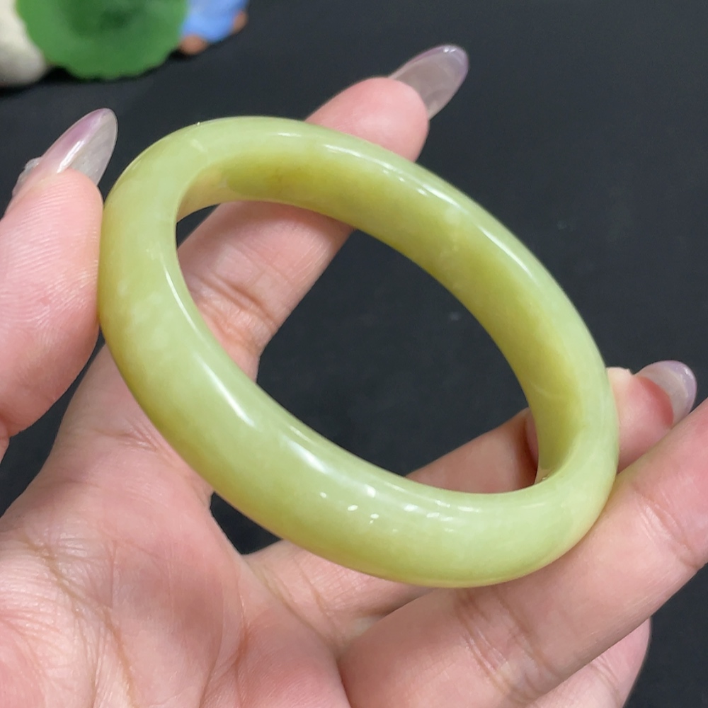 H34956808 Hetian Jade Round Bracelet Size 54.2 Total Weight Approx. 44.6g