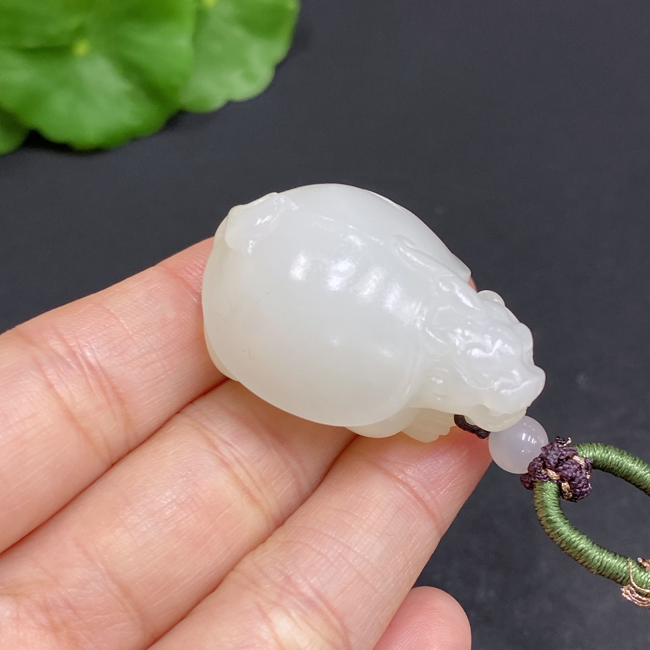 H33903504 Hetian Jade Pendant: Dragon Turtle