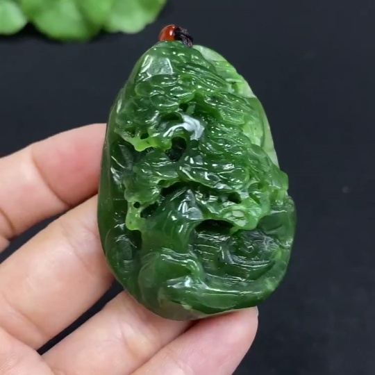 H31667798 Hetian Jade Pendant Landscape Total Weight (including rope) 46.1g