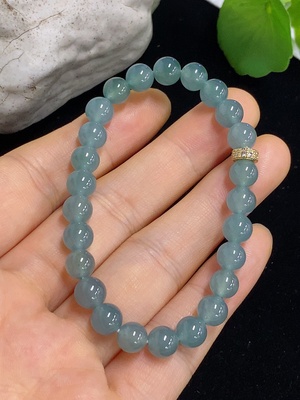 F45471269 翡翠手串  非金  货品总重约13.8g  卡6.4mm左右