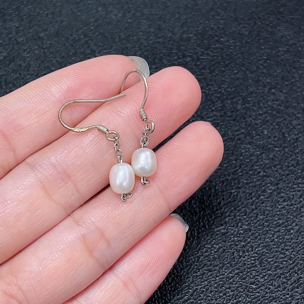 C34006555 Pearl Earrings Non-Gold Total Weight Approx.1.12g Size 5.6mm