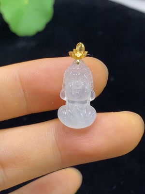 F34025046 Jadeite Pendant with 18K Clasp, Total Weight Approx. 1.6g