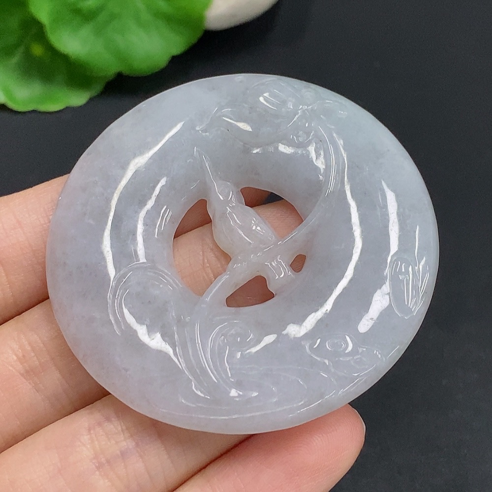 F32724187 JadeiteMagpie on Plum Branch Pendant