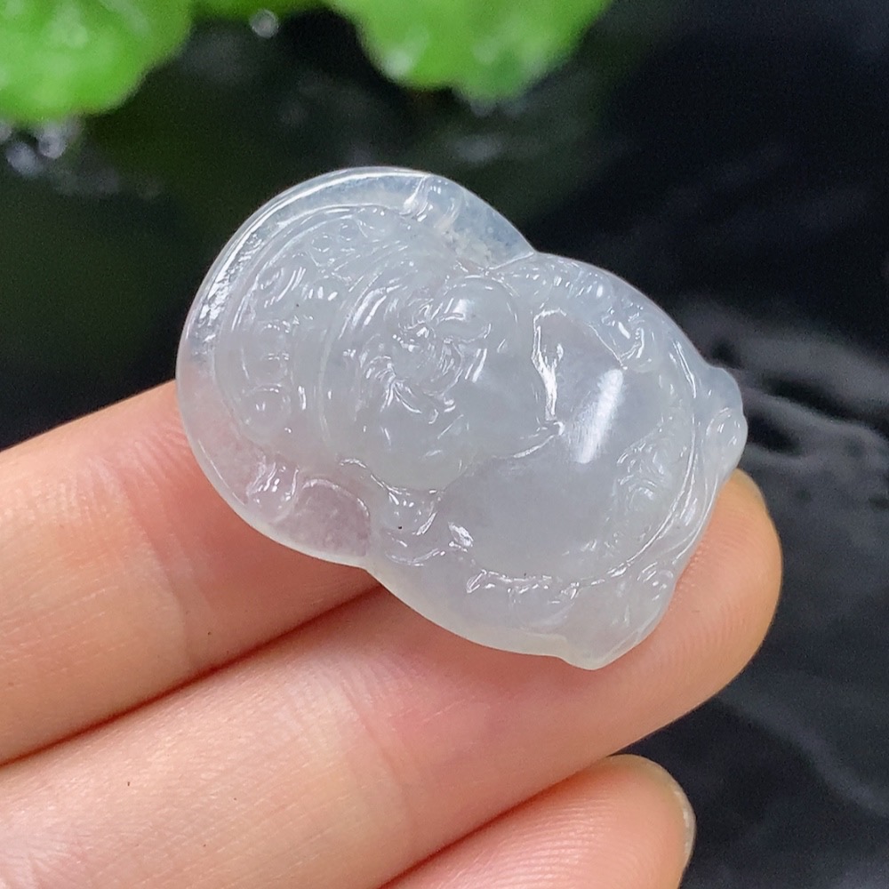 F26971040 Jadeite God of Wealth Pendant, Total Weight Approx. 5.65g