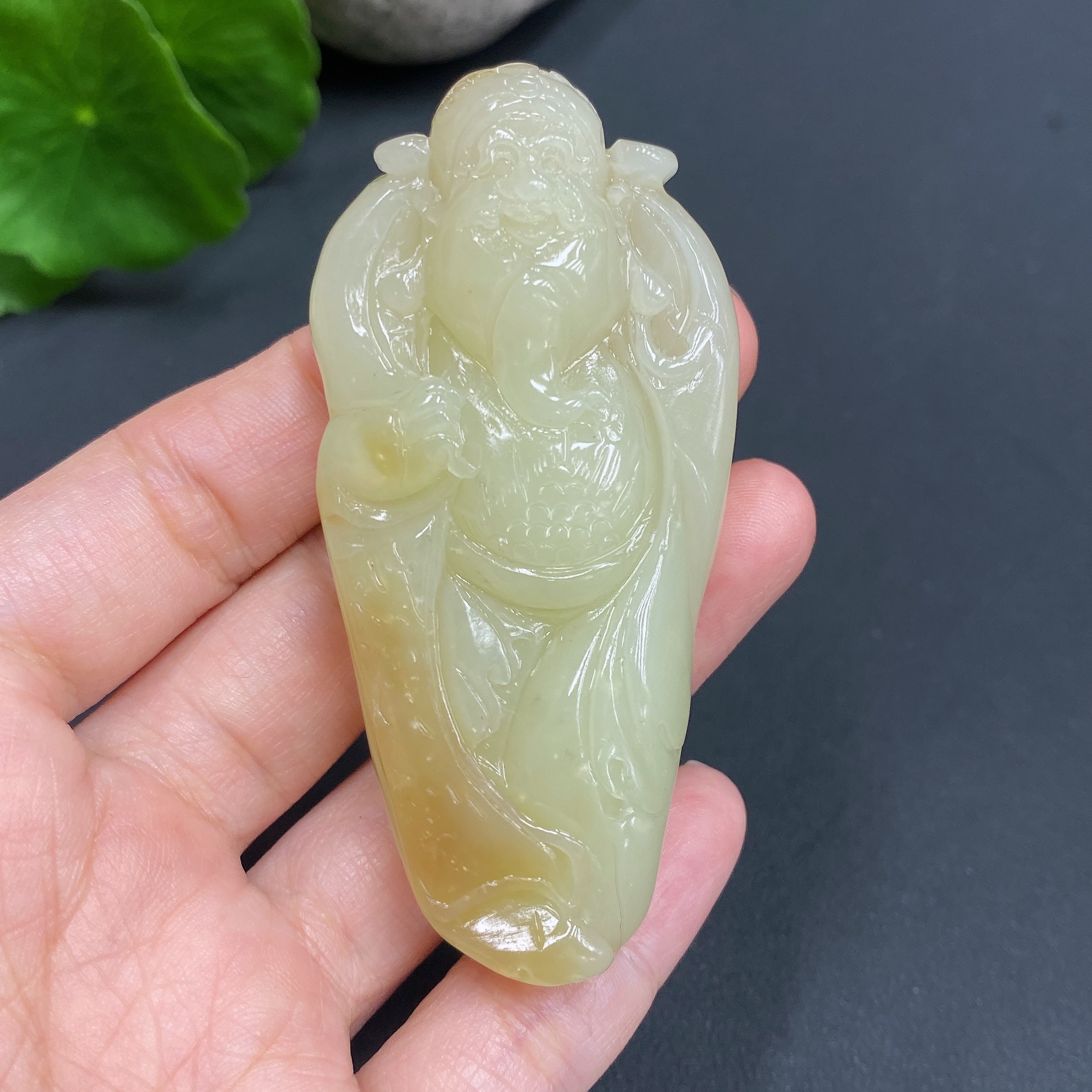 H17978042 Hetian Jade Pendant    God of Wealth    Total Weight: Approx. 53.2g