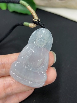 F46544994 翡翠观音挂件 货品总重约13.8克（含绳重）