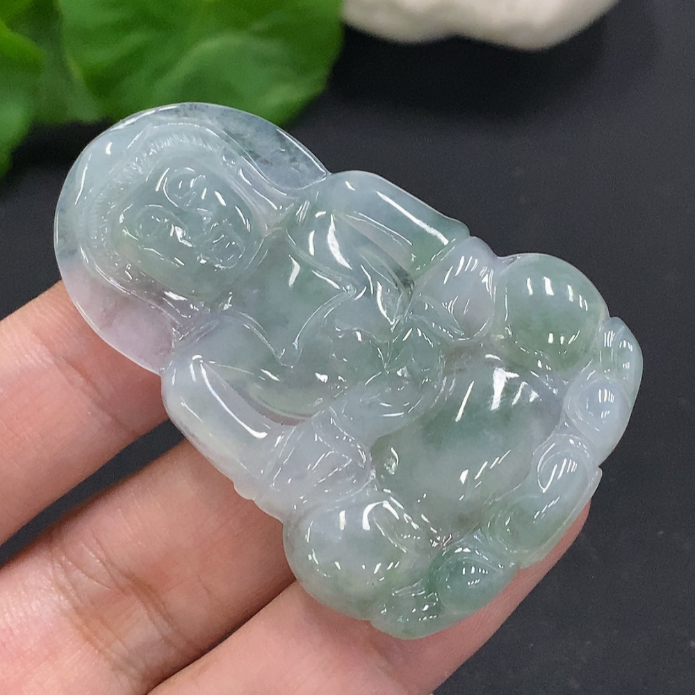 F33856719 Jadeite Guanyin Pendant, Total Weight Approx. 14.5g