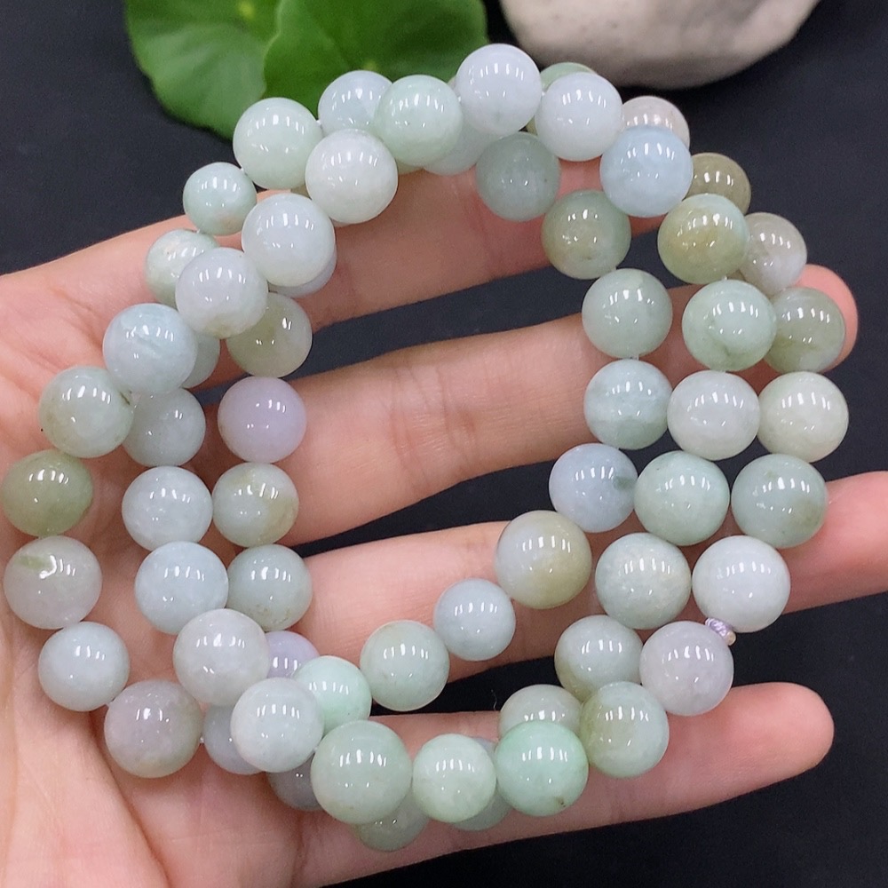 F29314491 Jadeite Bead Necklace Approximately 9.5mm Total Weight About 89.87g