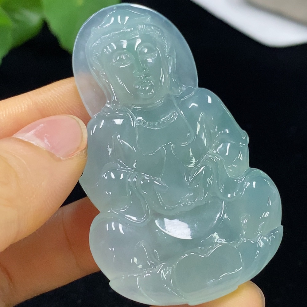 F35095285 Jadeite Guanyin Pendant Total Weight Approx. 26.33g