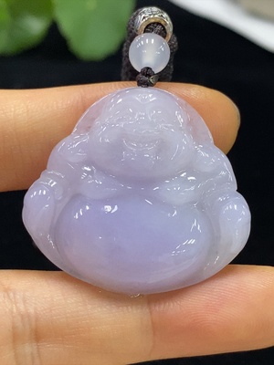 F35095086 Jadeite Pendant Buddha with Non-A Beads and Cord Total Weight Approx. 12.07g