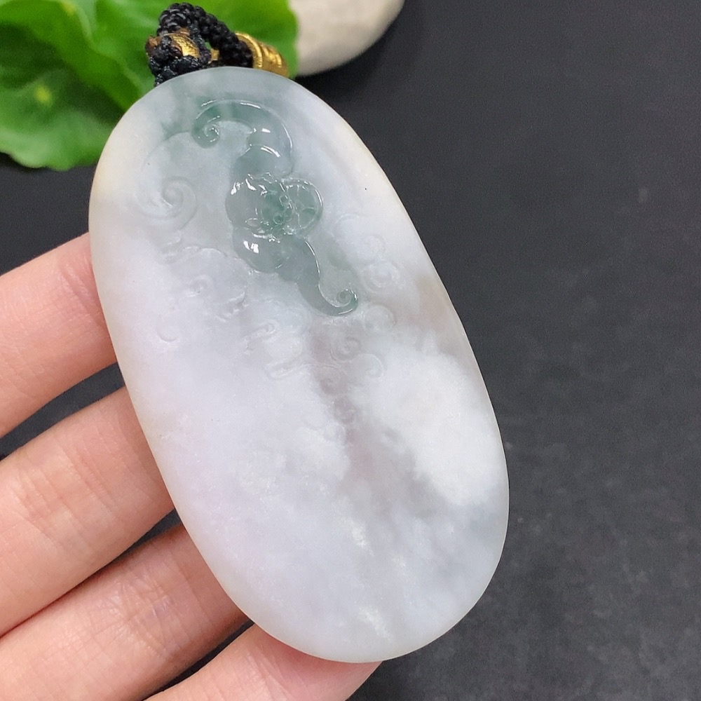 F34002994 Jadeite Dragon Soaring Across the Seas Pendant