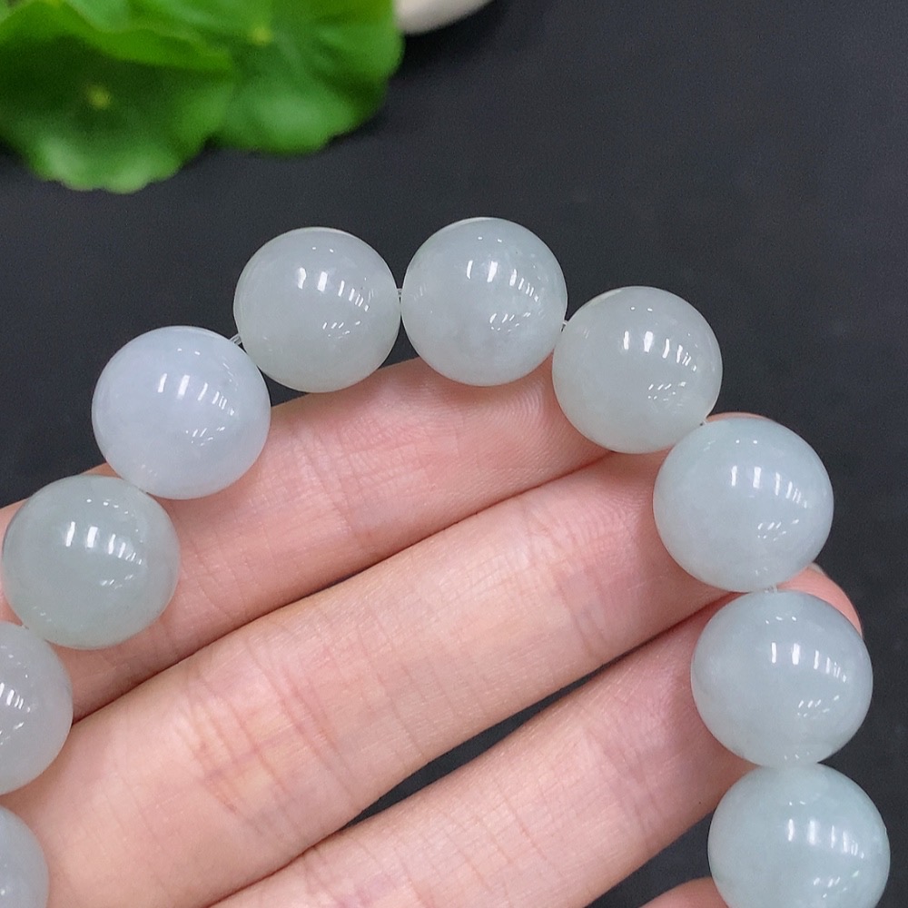 F34034448 Jadeite Bracelet, Total Weight Approx. 58.8g, Bead Size 12.7mm