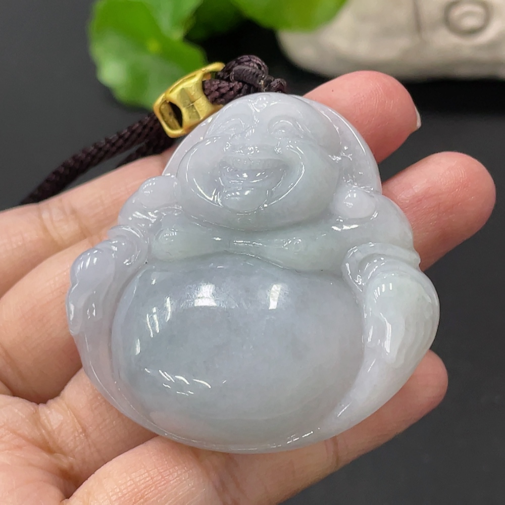 F35080774 Jadeite Buddha Pendant Total Weight Approx. 49.2g