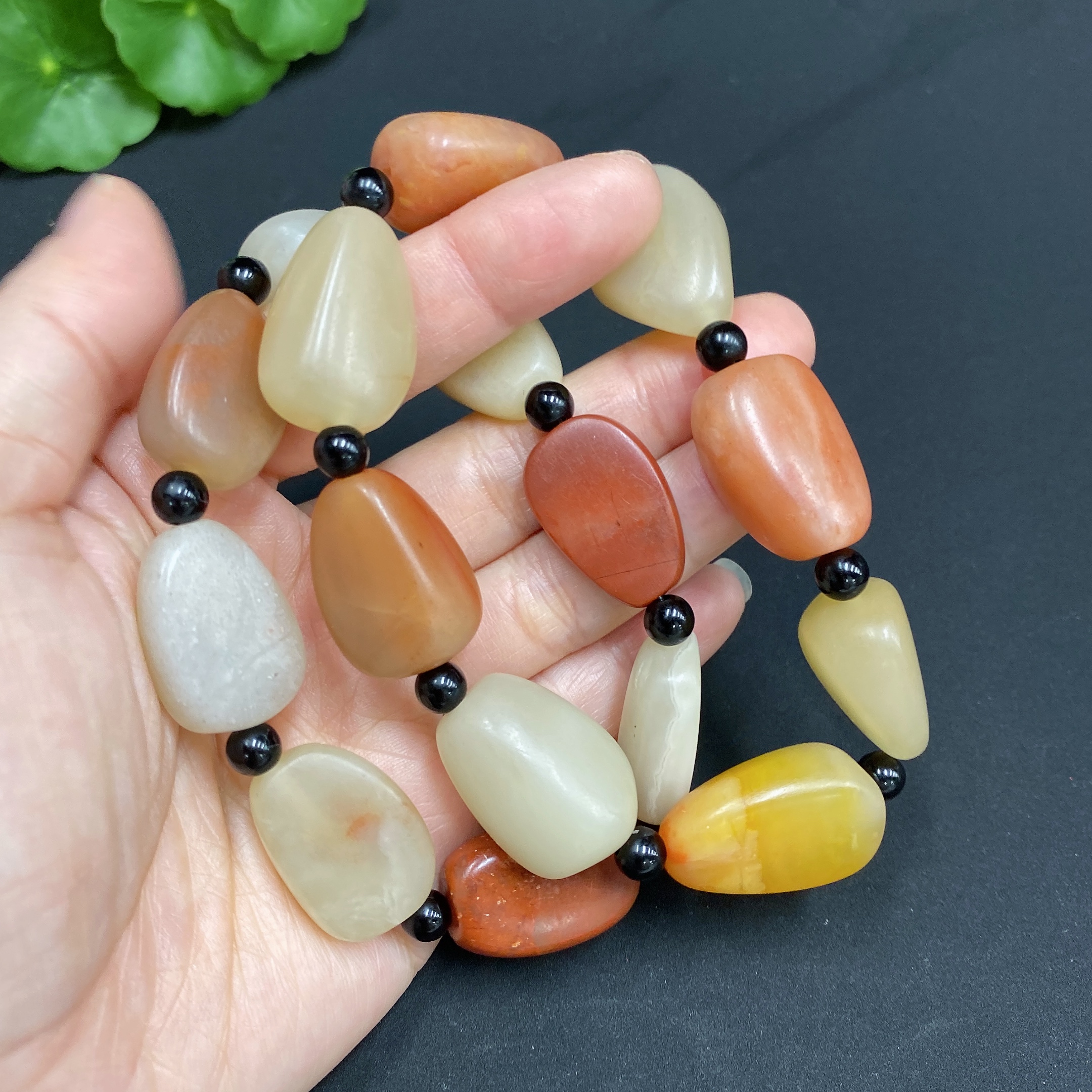 H27085171 Laos Stone Bracelet, Total Weight About 92g, Beads Not Hetian Jade