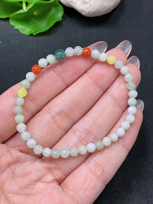 F34021360 Jadeite Bracelet Max. 5.8mm Approx. Total Weight 5.5g With Non-Grade A Beads