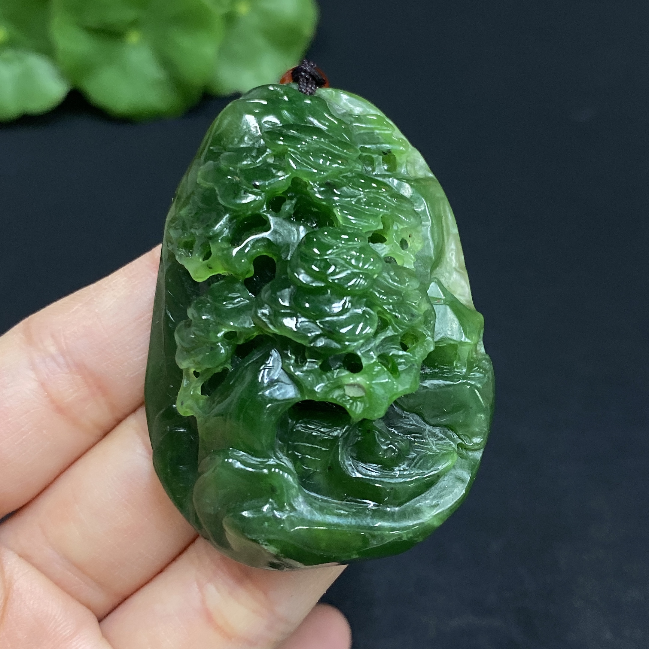 H31667798 Hetian Jade Pendant Landscape Total Weight (including rope) 46.1g