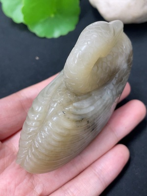 H41886349 寿山石手把件   天鹅   货品总重约140.2g