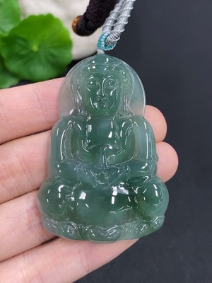 F42967148 翡翠观音挂件 货品总重量约26.7克（含绳重）