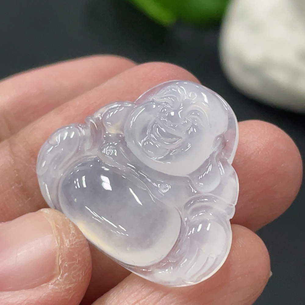 F33837252 Jadeite Buddha Pendant Inlaid Piece