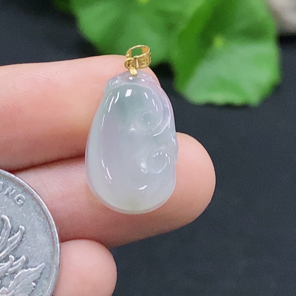 F31653636 Jadeite Ruyi Pendant 18K Gold Total Weight Approx. 1.54g