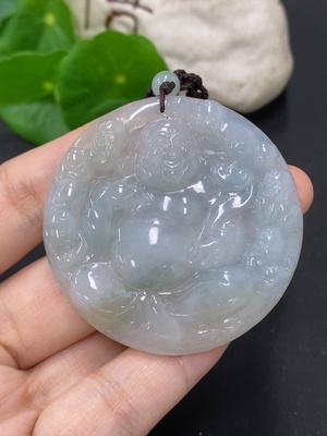 F45433775 翡翠佛公挂件 货品含绳总重约37.8克