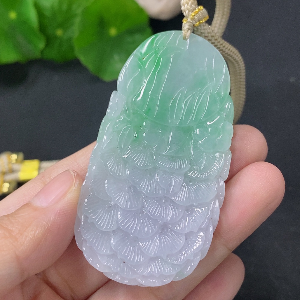 F33829846 Jadeite Peacock Pendant