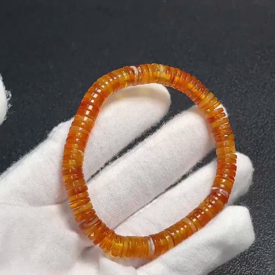 C32814901 Amber Honey Bead Bracelet, Total Weight Approx. 6.98g, Size 7mm