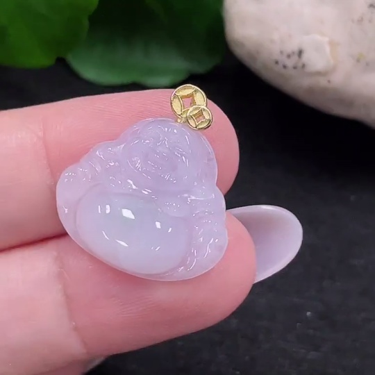 F33917094 Jadeite Buddha Pendant Non-Gold Inlaid Total Weight About 2.74g