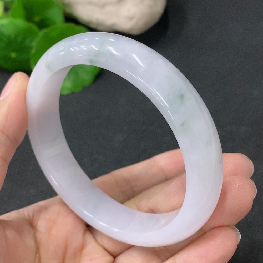 F33886358 Jadeite Round Bangle, Total Weight Approx. 53.5g, Undetermined Color Origin, Size 57