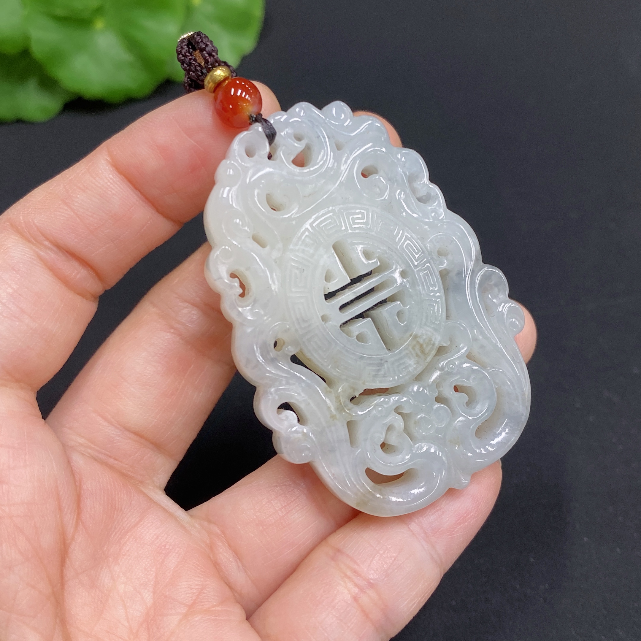 H34985297 Hetian Jade Pendant Antique Plaque Total Weight (incl. string) 32.8g
