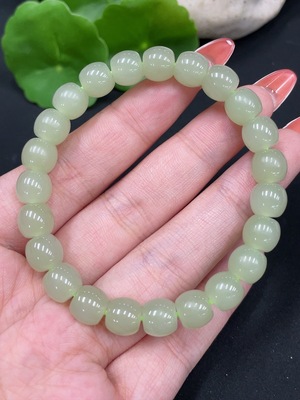 H34016928 Hetian Jade Bracelet Approx.8mm Total Weight Approx.21.1g