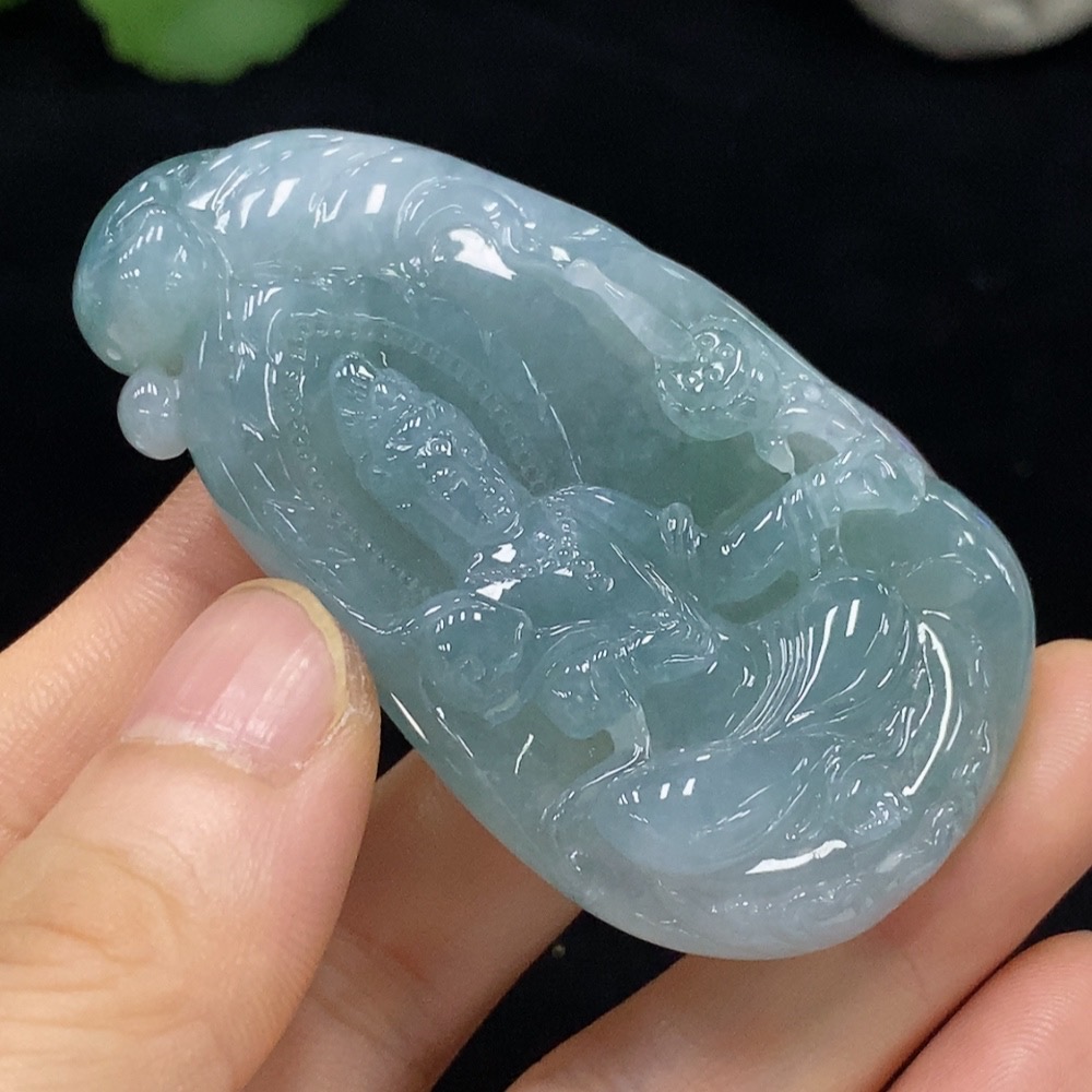 F29439708 Jadeite Guanyin Pendant Total Weight Approx. 54.04g