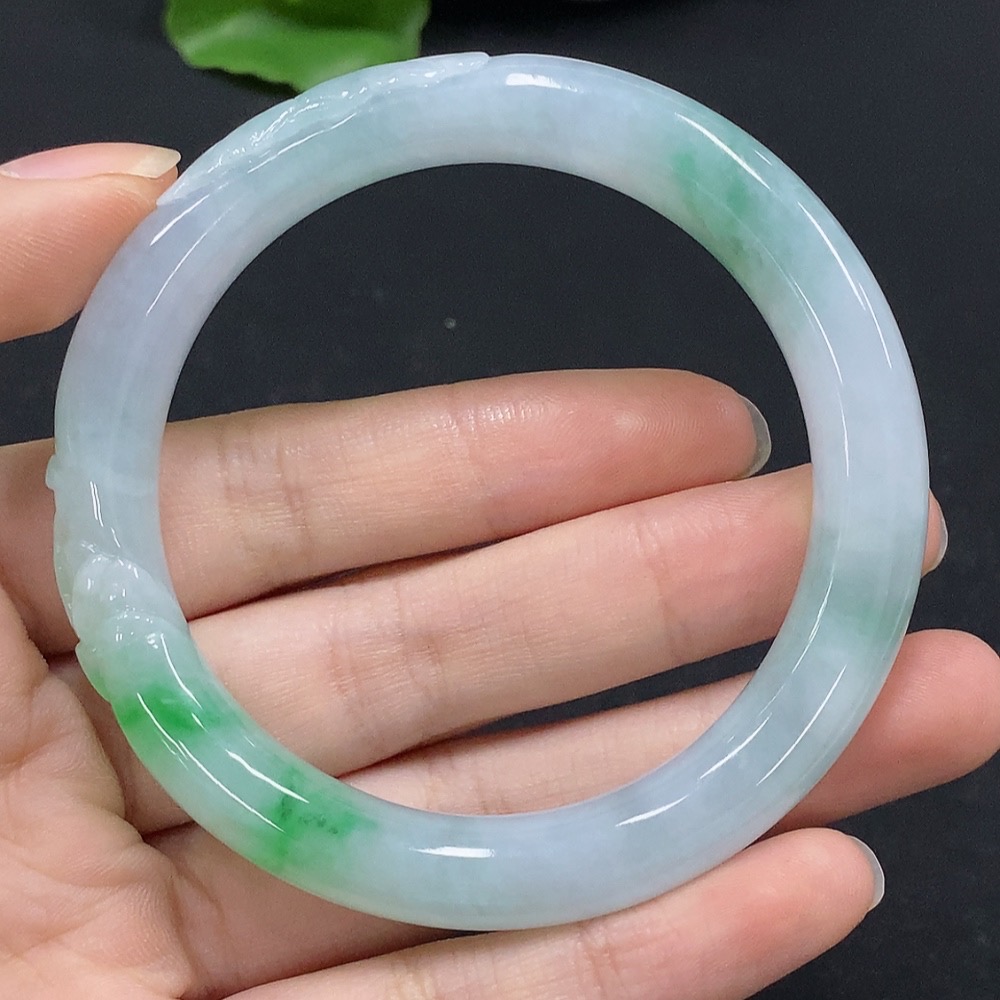 F32786454 Jadeite Round Bangle Size 53.4 Total Weight Approx.49g