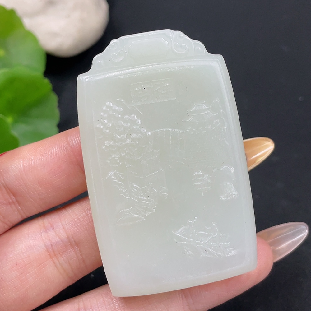 H30456597 Hetian Jade Pendant Buddha Total Weight Approx. 56.5g
