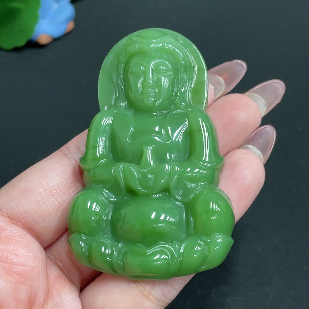 H27061988 Hetian Jade Pendant Guanyin Total Weight About 54g