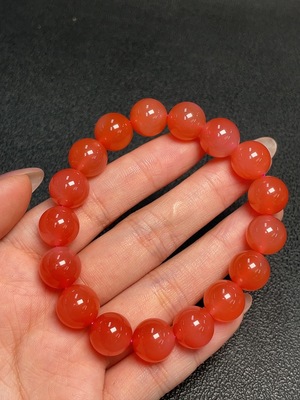 C33921077 South Agate Beaded Bracelet, Total Weight Approx. 36.92g, Size Approx. 11.3mm