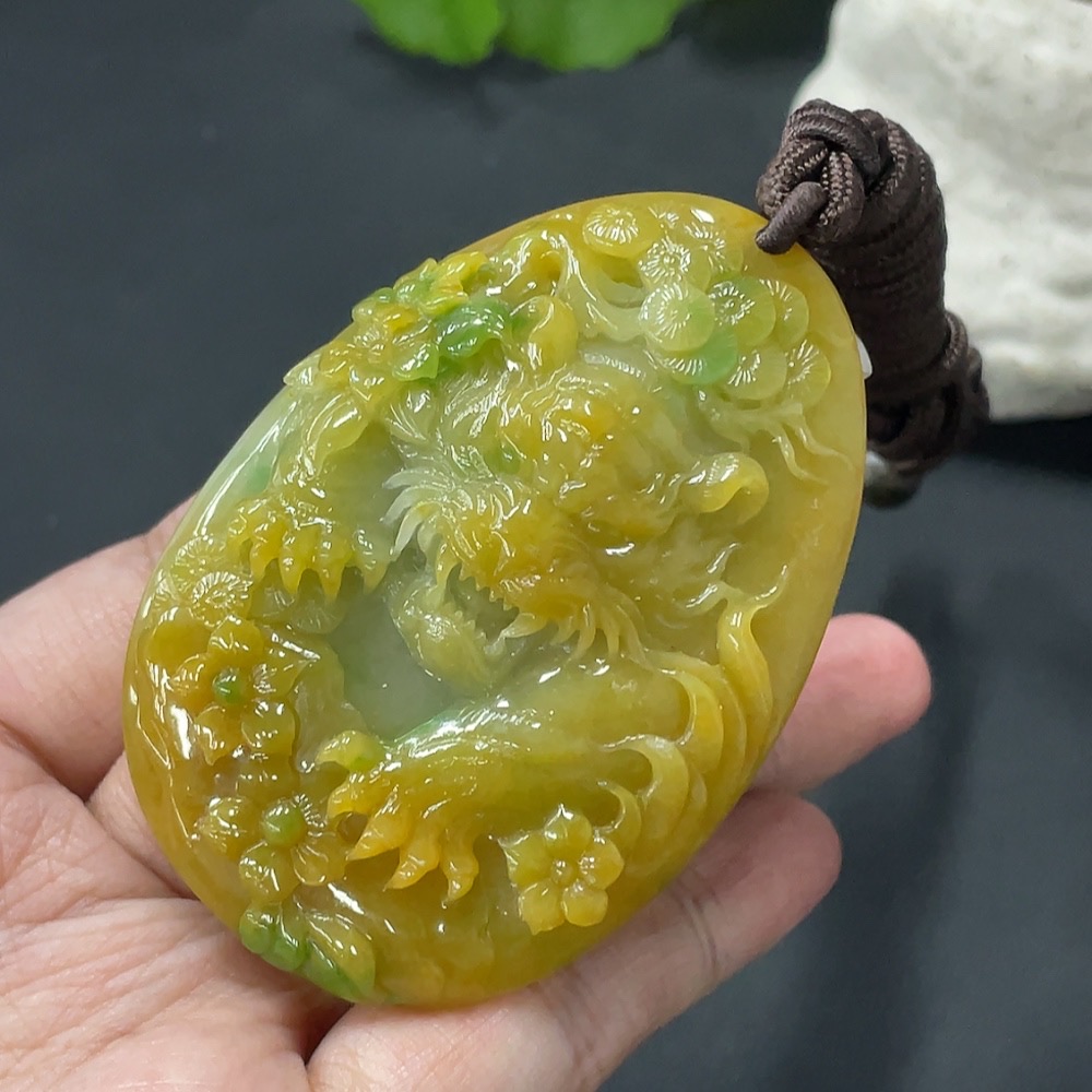 F18032143 Jadeite Tiger Pendant, Color Origin Undetermined, Total Weight 61.724g
