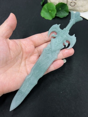F41942057 翡翠毛货手把件 货品总重约55.57g